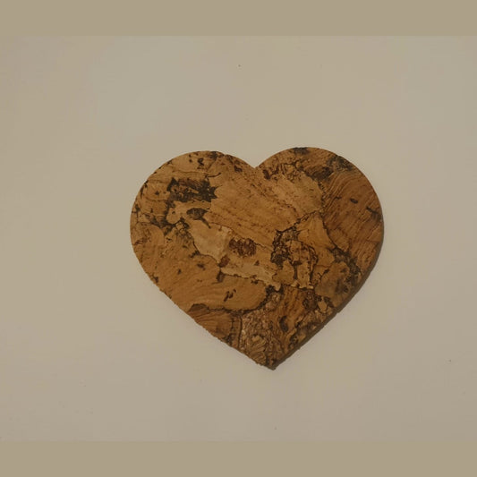 Decorative Cork Heart Coaster - 2¾"