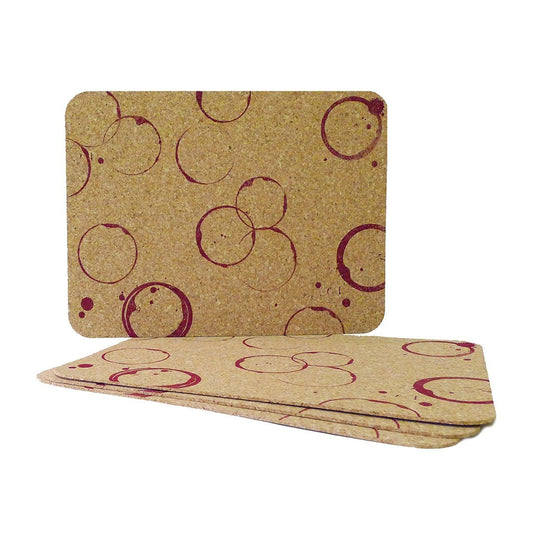 Cork Placemats with Wine Print
