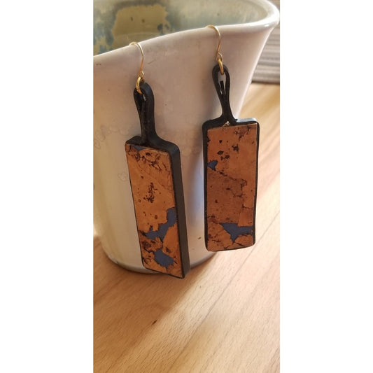 Rectangular Cork Earrings